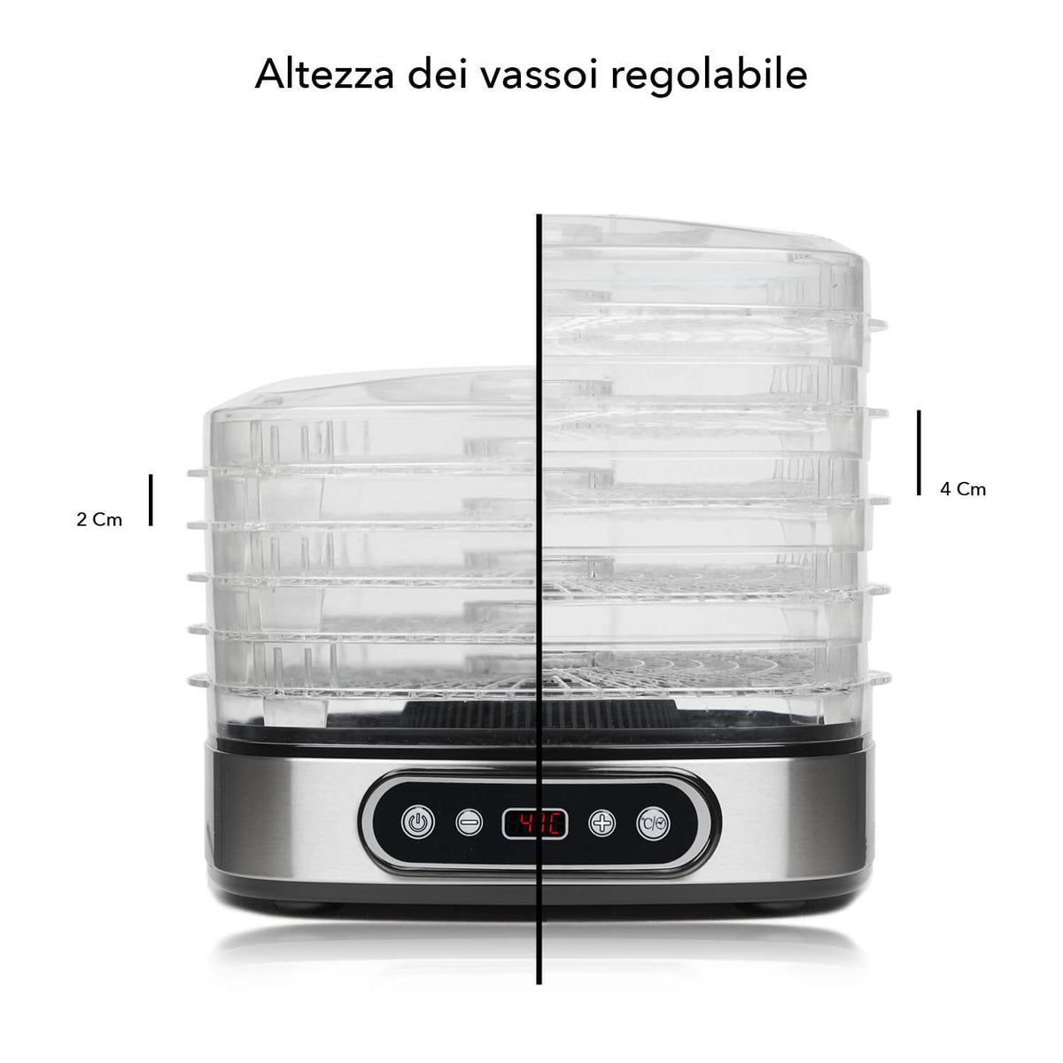 Vassoi regolabili in due posizioni