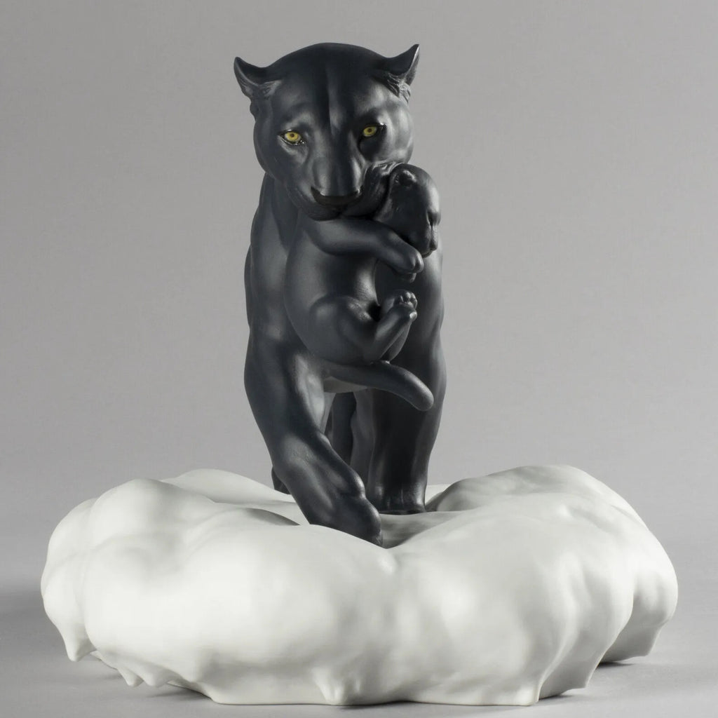 pantera nera con cucciolo 1009382 Lladro fronte.jpg