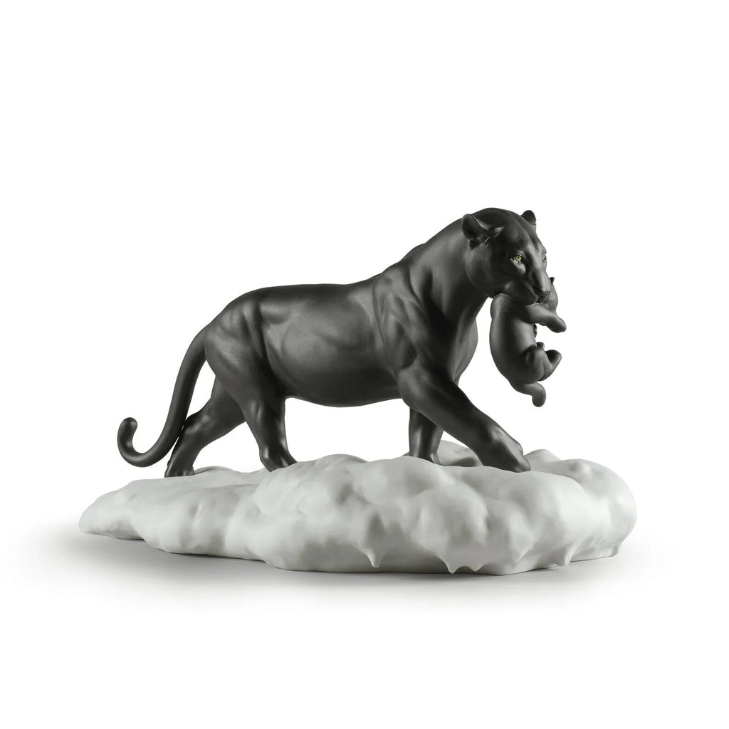 pantera nera con cucciolo 1009382 Lladro fianco.jpg