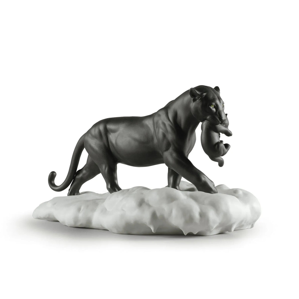 pantera nera con cucciolo 1009382 Lladro fianco.jpg