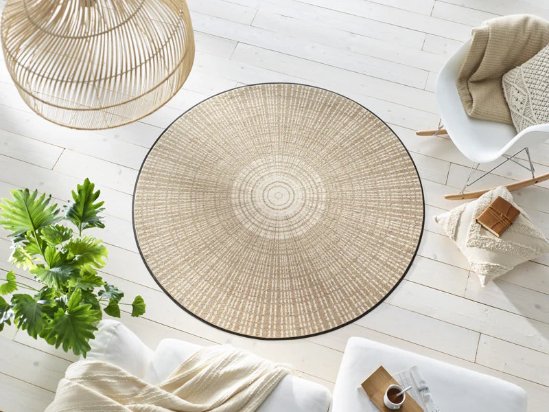 tappeto tondo cascara beige ambientato kleen tex.jpg