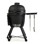Kamado large nero 80054787 frontale con ripiano aperto.jpg